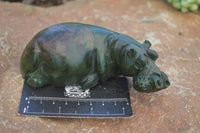 Polished Green Verdite Hippo Carvings  x 3 From Zimbabwe - Toprock Gemstones and Minerals 