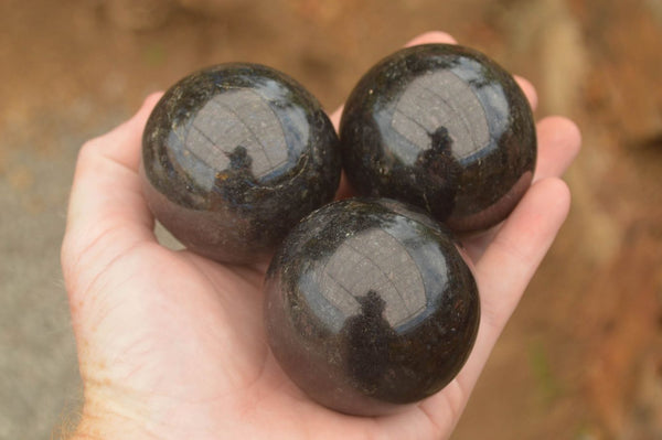 Polished Rare Sparkling Blue Water (Iolite) Sapphire Spheres  x 6 From Madagascar - TopRock