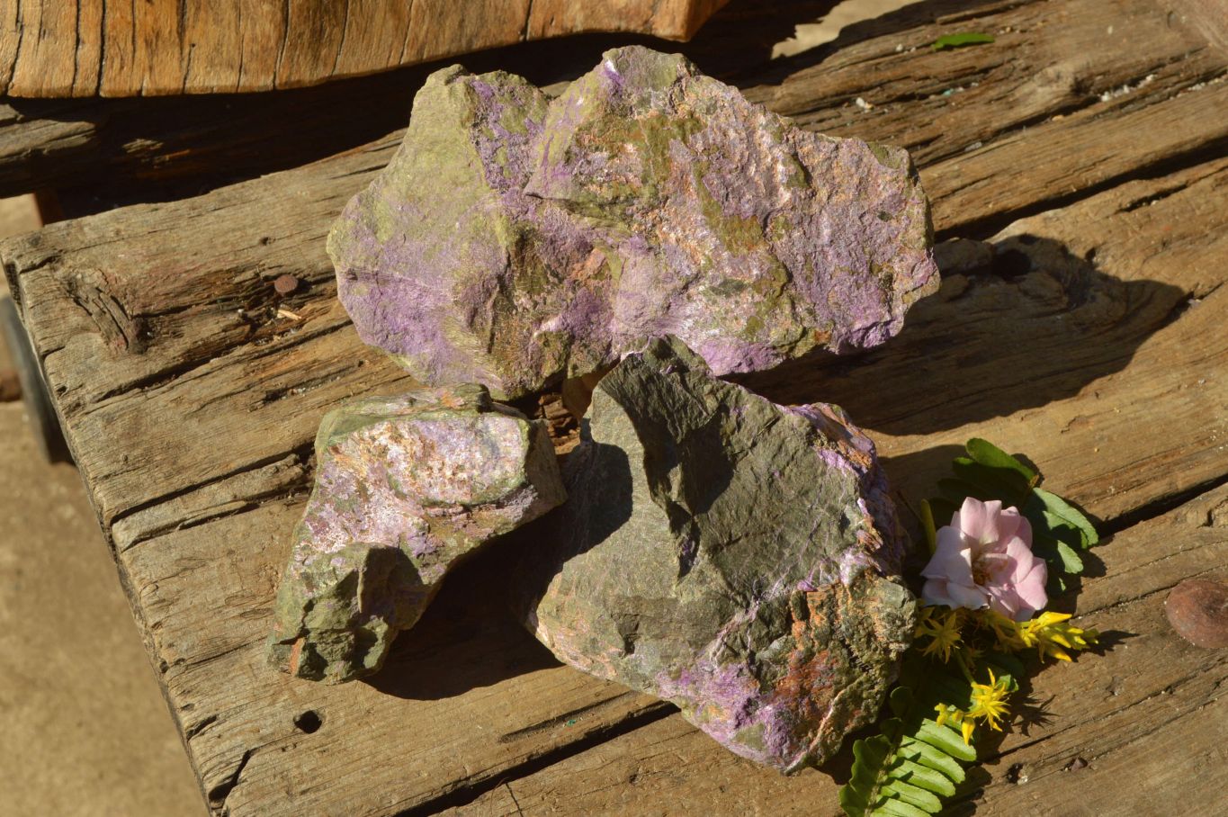 Natural Stichtite With Green Serpentine (Atlantisite) Specimens  x 3 From Southern Africa - TopRock