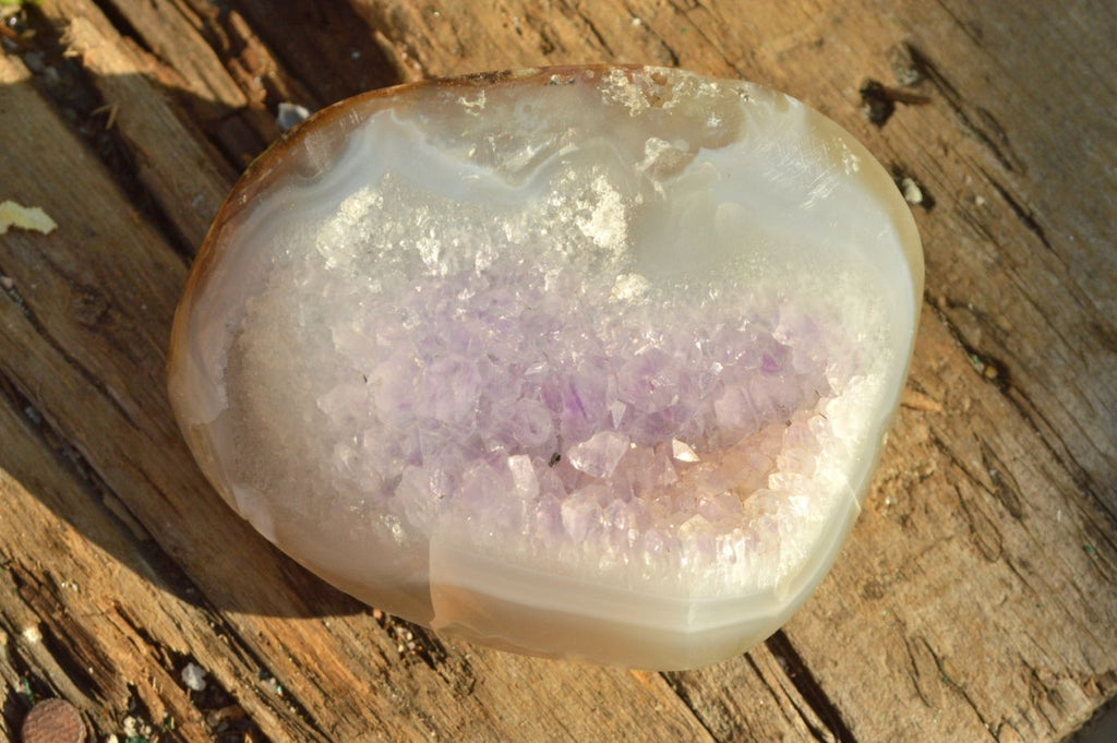Polished Amethyst Agate Geodes With Crystalline Centres x 3 From Madagascar - TopRock