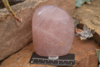 Polished Pink Rose Quartz Standing Free Forms x 2 From Ambatondrazaka, Madagascar - TopRock