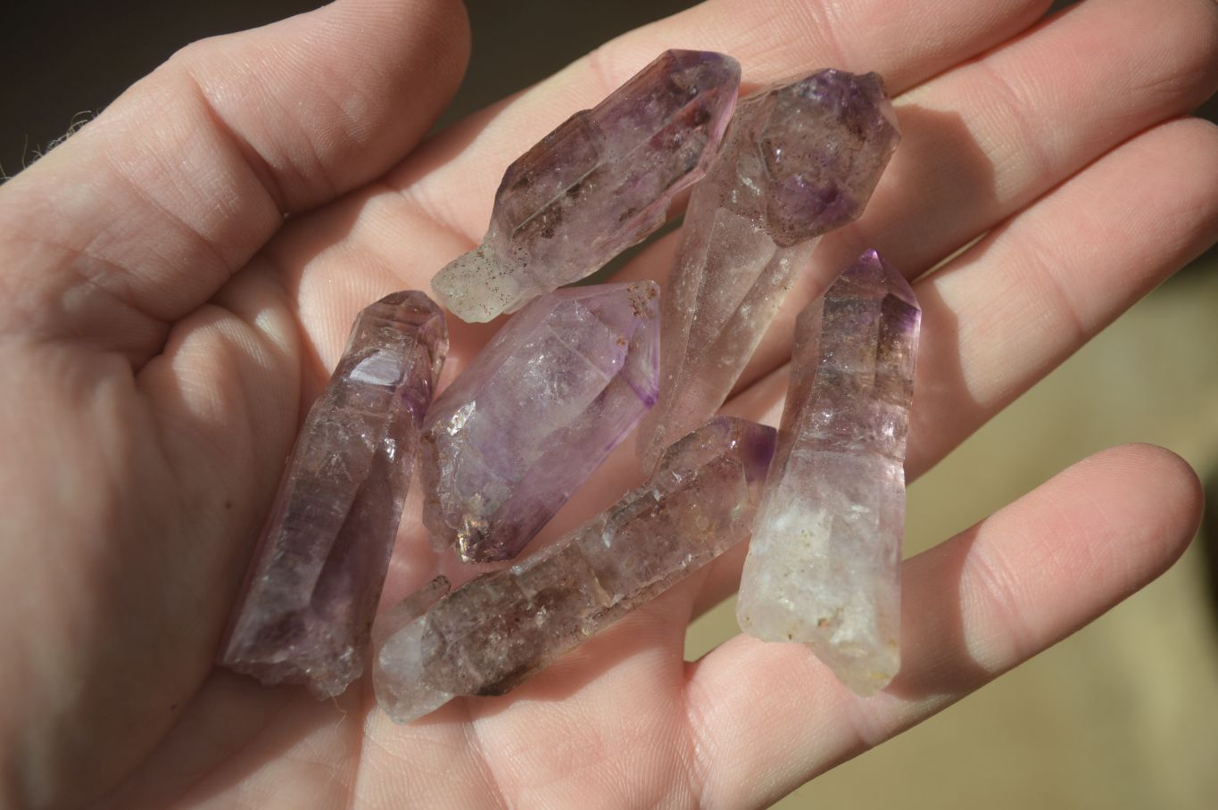 Natural Smokey Amethyst Quartz Crystals  x 35 From Chiredzi, Zimbabwe - Toprock Gemstones and Minerals 