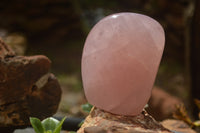 Polished Pink Rose Quartz Standing Free Forms x 2 From Ambatondrazaka, Madagascar - TopRock