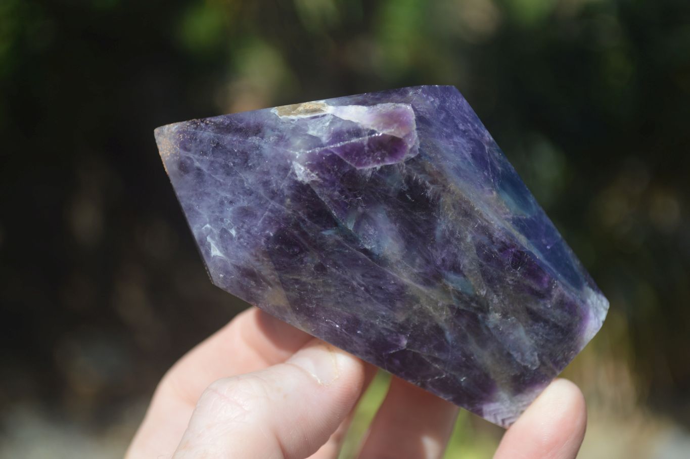 Polished Deep Purple Chevron Amethyst Points  x 4 From Zambia - Toprock Gemstones and Minerals 