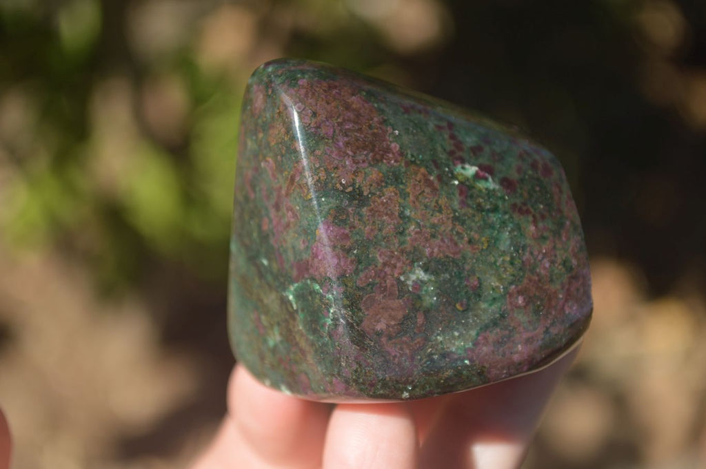 Polished Fluorescent Ruby Corundum In Chrome Verdite Free Forms x 4 From Zimbabwe - Toprock Gemstones and Minerals 