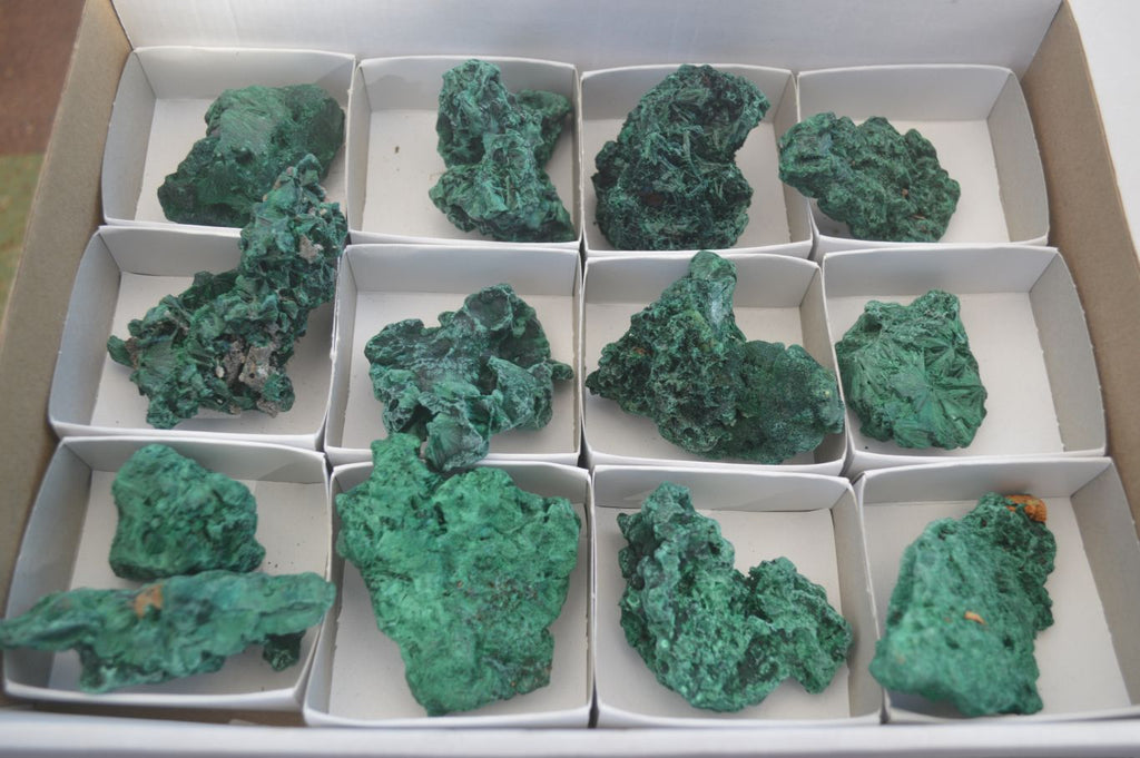 Natural Chatoyant Silky Malachite Specimens  x 13 From Kasompe, Congo - Toprock Gemstones and Minerals 