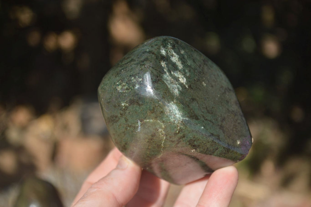 Polished Fluorescent Ruby Corundum In Chrome Verdite Free Forms x 4 From Zimbabwe - Toprock Gemstones and Minerals 
