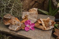 Natural Golden Limonite Quartz Clusters  x 3 From Zambia - TopRock