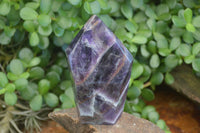 Polished Gemmy Chevron Amethyst Points  x 2 From Zambia - Toprock Gemstones and Minerals 