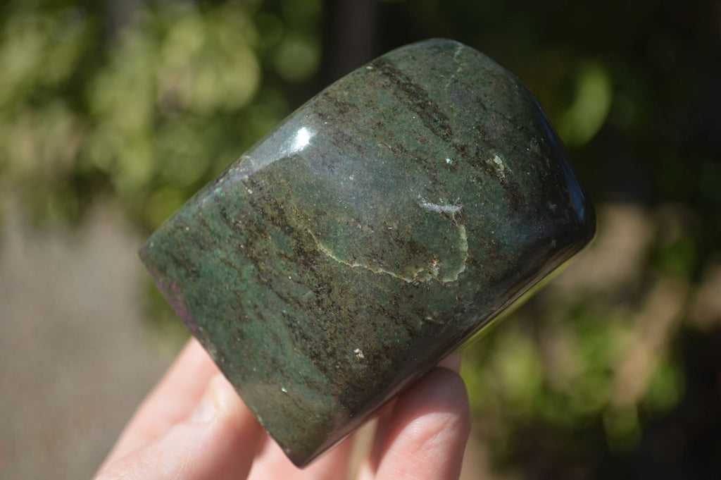 Polished Fluorescent Ruby Corundum In Chrome Verdite Free Forms x 4 From Zimbabwe - Toprock Gemstones and Minerals 