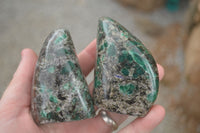 Polished Emerald In Matrix Standing Free Forms x 4 From Sandawana, Zimbabwe - TopRock