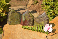 Polished Dragon Bloodstone Points  (Bastite) x 3 From Tshipies, South Africa - TopRock