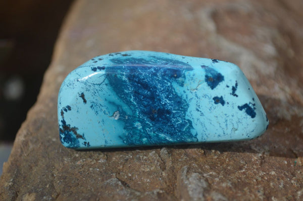 Polished Blue Shattuckite Free Forms  x 6 From Kaokoveld, Namibia - Toprock Gemstones and Minerals 