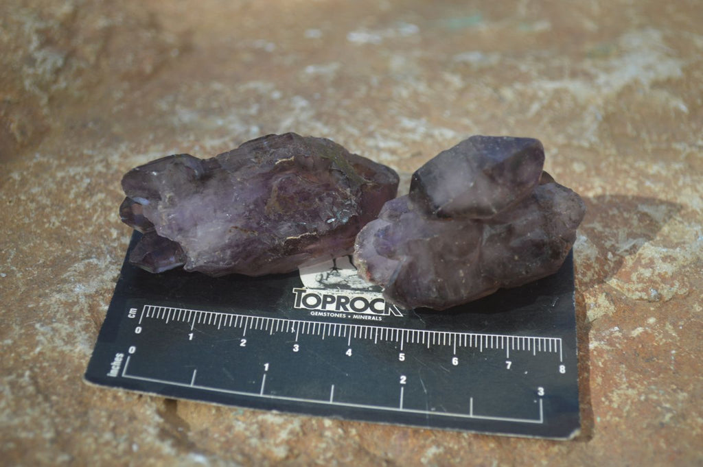 Natural Window Amethyst Crystals  x 12 From Chiredzi, Zimbabwe - Toprock Gemstones and Minerals 