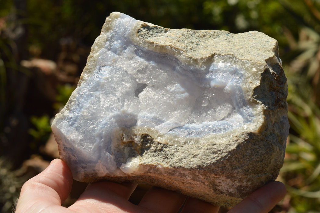 Natural Blue Lace Agate Geode Specimens  x 2 From Nsanje, Malawi - TopRock