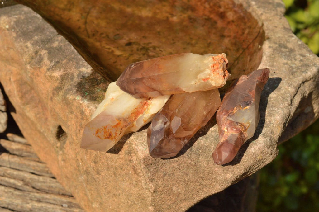 Natural Single Red Hematoid Phantom Quartz Crystals  x 35 From Karoi, Zimbabwe - TopRock
