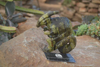 Polished  Leopard Stone Dinosaur Carvings x 2 From Zimbabwe - Toprock Gemstones and Minerals 