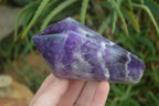 Polished Chevron Amethyst Points  x 2 From Zambia - Toprock Gemstones and Minerals 