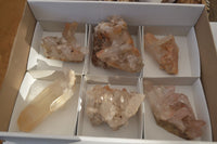 Natural Hematoid Quartz Clusters x 6 From Madagascar - Toprock Gemstones and Minerals 