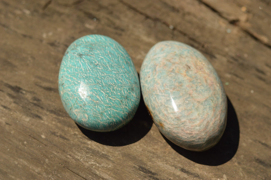 Polished Blue Kobi Amazonite Gallets  x 6 From Zimbabwe - TopRock