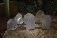 Polished Small Clear Quartz Points x 6 From Madagascar - Toprock Gemstones and Minerals 