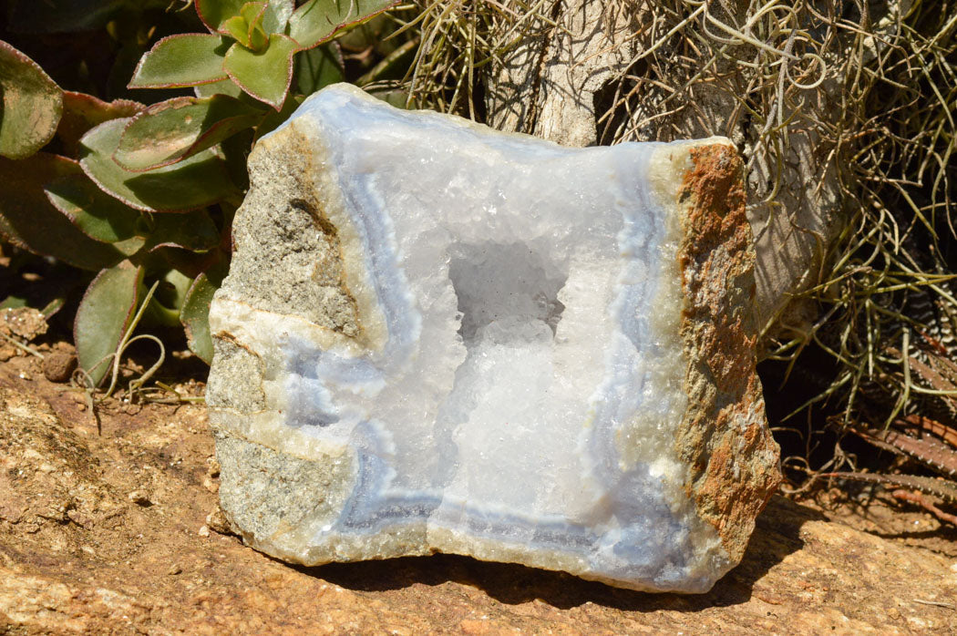 Natural Blue Lace Agate Geode Specimens  x 2 From Nsanje, Malawi - TopRock