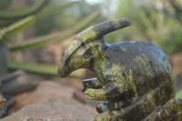 Polished  Leopard Stone Dinosaur Carvings x 2 From Zimbabwe - Toprock Gemstones and Minerals 