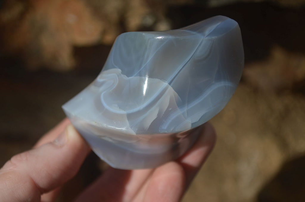 Polished Banded Agate Flames  x 6 From West Coast, Madagascar - Toprock Gemstones and Minerals 