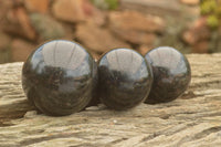 Polished Rare Sparkling Blue Water (Iolite) Sapphire Spheres  x 6 From Madagascar - TopRock