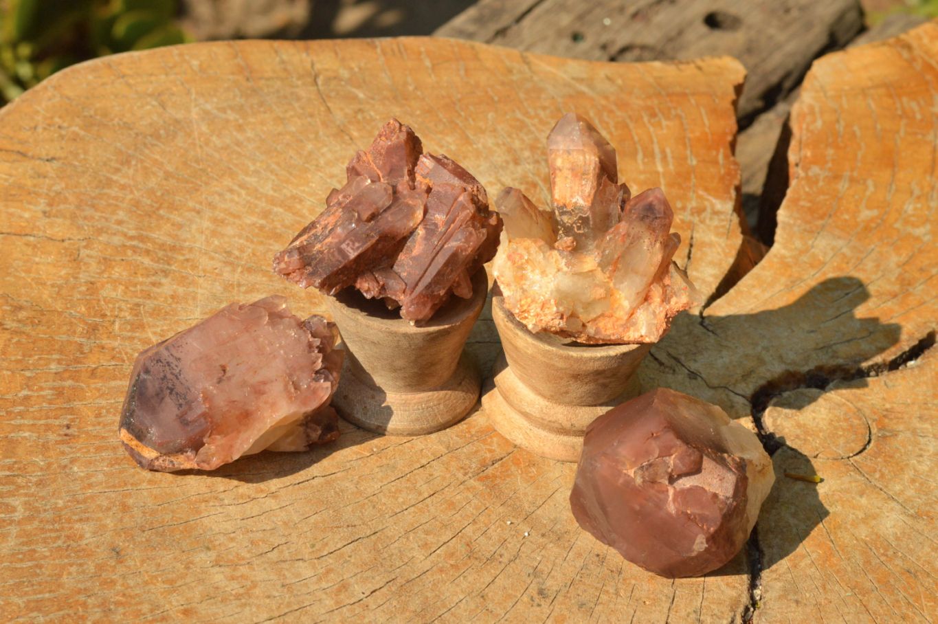 Natural Single Red Hematoid Phantom Quartz Crystals  x 35 From Karoi, Zimbabwe - TopRock
