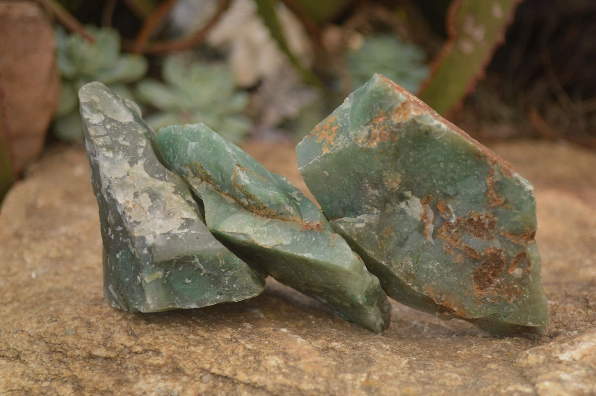 Natural Rough Jade Cobbed Specimens x 24 From Swaziland - Toprock Gemstones and Minerals 