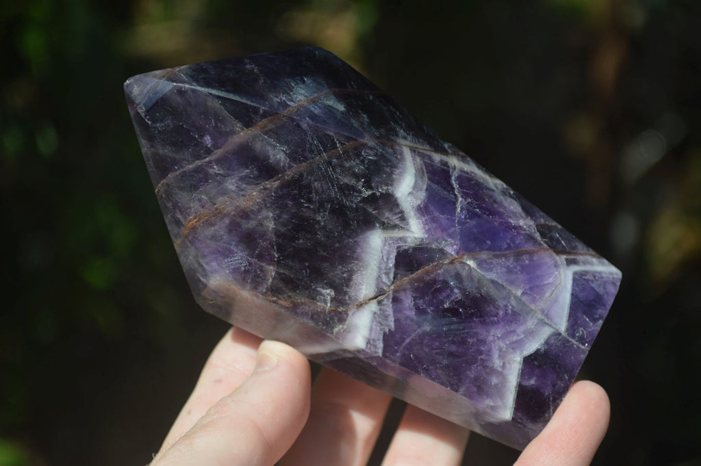 Polished Gemmy Chevron Amethyst Points  x 2 From Zambia - Toprock Gemstones and Minerals 