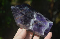 Polished Gemmy Chevron Amethyst Points  x 2 From Zambia - Toprock Gemstones and Minerals 