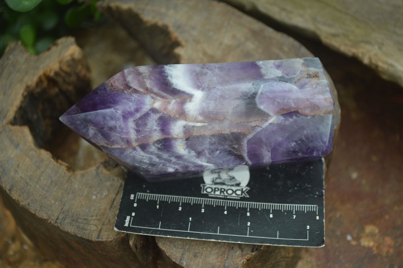 Polished Chevron Amethyst Points  x 2 From Zambia - Toprock Gemstones and Minerals 