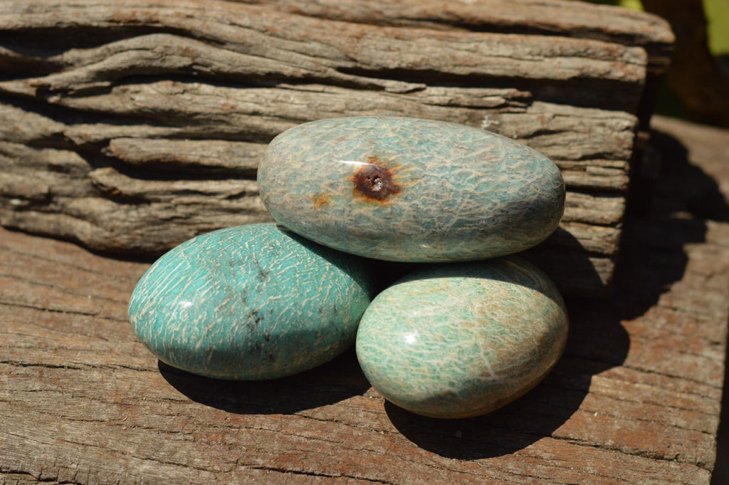 Polished Blue Kobi Amazonite Gallets  x 6 From Zimbabwe - TopRock