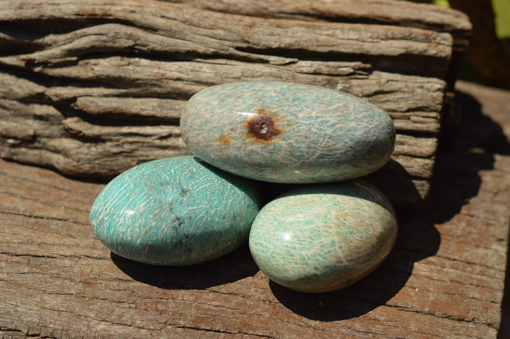 Polished Blue Kobi Amazonite Gallets  x 6 From Zimbabwe - TopRock