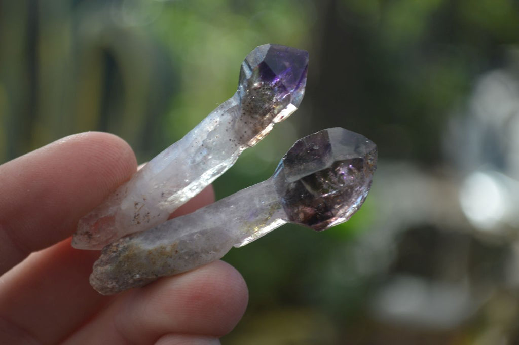 Natural Smokey Amethyst Quartz Crystals  x 35 From Chiredzi, Zimbabwe - Toprock Gemstones and Minerals 