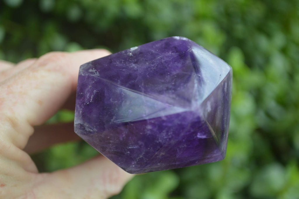 Polished Chevron Amethyst Points  x 2 From Zambia - Toprock Gemstones and Minerals 