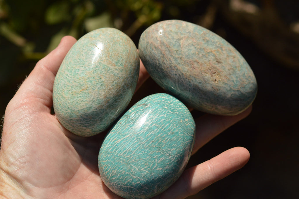 Polished Blue Kobi Amazonite Gallets  x 6 From Zimbabwe - TopRock