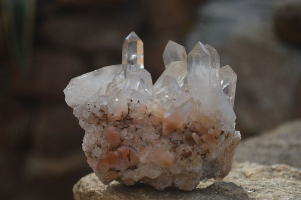 Natural Hematoid Quartz Clusters x 6 From Madagascar - Toprock Gemstones and Minerals 