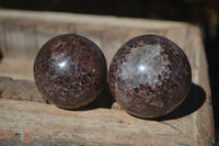Polished Red Pyrope Garnet Matrix Spheres  x 6 From Madagascar - Toprock Gemstones and Minerals 