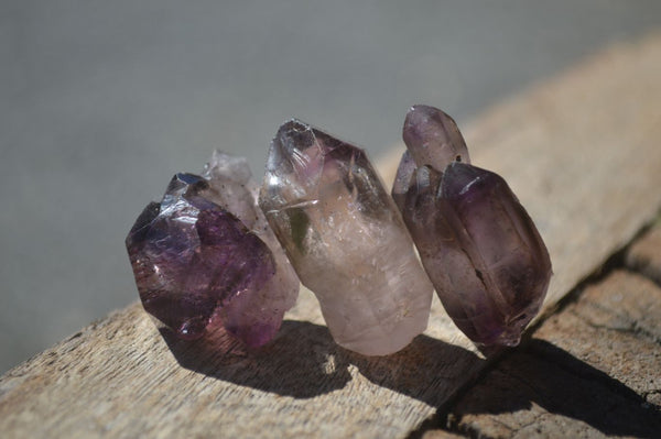 Natural Smokey Amethyst Window Quartz Crystals  x 35 From Chiredzi, Zimbabwe - Toprock Gemstones and Minerals 