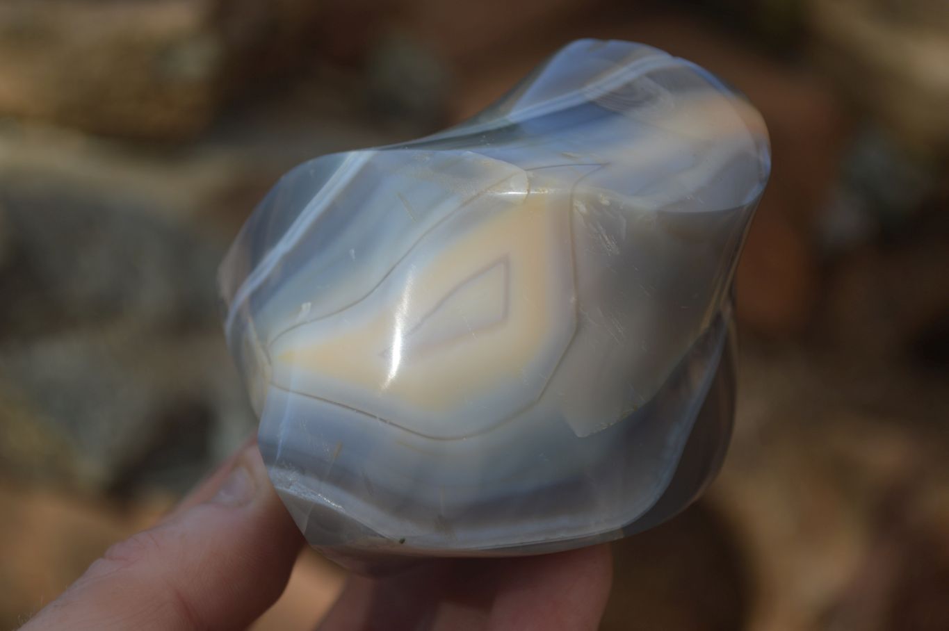 Polished Banded Agate Flames  x 6 From West Coast, Madagascar - Toprock Gemstones and Minerals 