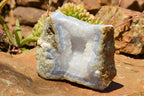 Natural Blue Lace Agate Geode Specimens  x 2 From Nsanje, Malawi - TopRock