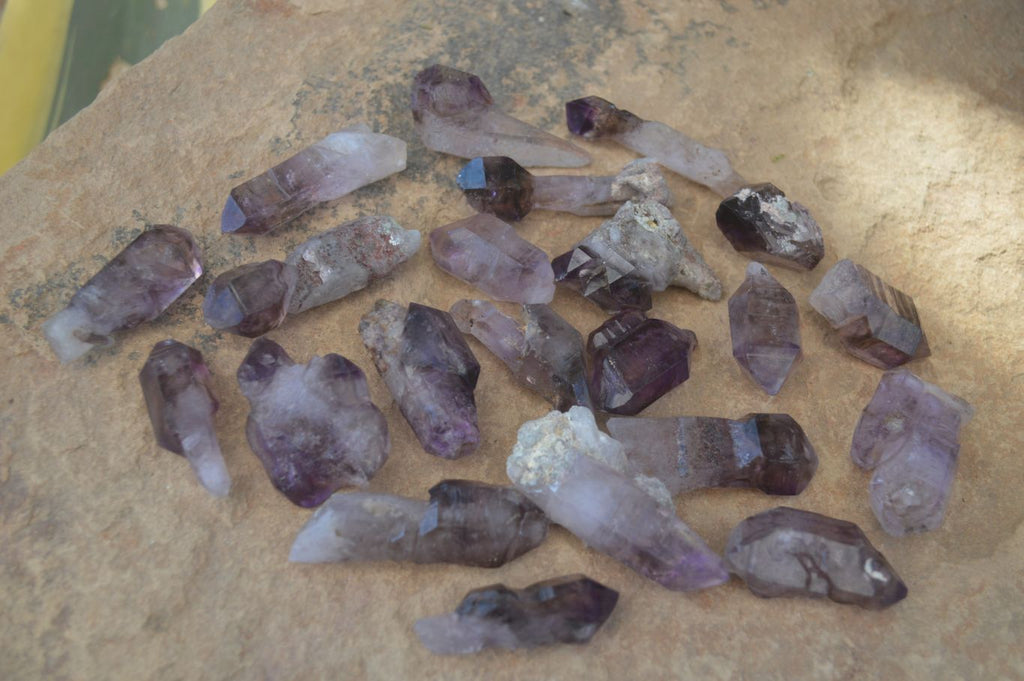 Natural Smokey Amethyst Quartz Crystals  x 35 From Chiredzi, Zimbabwe - Toprock Gemstones and Minerals 