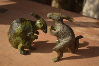 Polished  Leopard Stone Dinosaur Carvings x 2 From Zimbabwe - Toprock Gemstones and Minerals 
