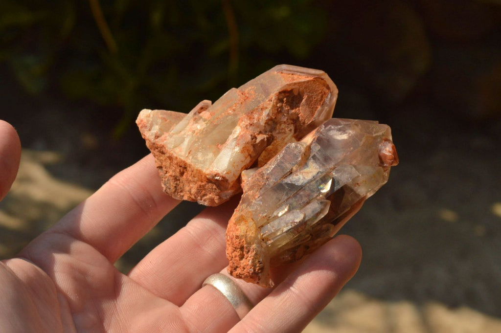 Natural Single Red Hematoid Phantom Quartz Crystals  x 35 From Karoi, Zimbabwe - TopRock