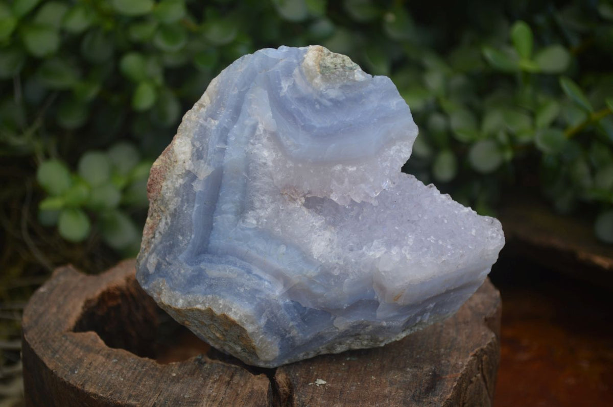 Natural Blue Lace Agate Geode Specimens  x 3 From Malawi - Toprock Gemstones and Minerals 
