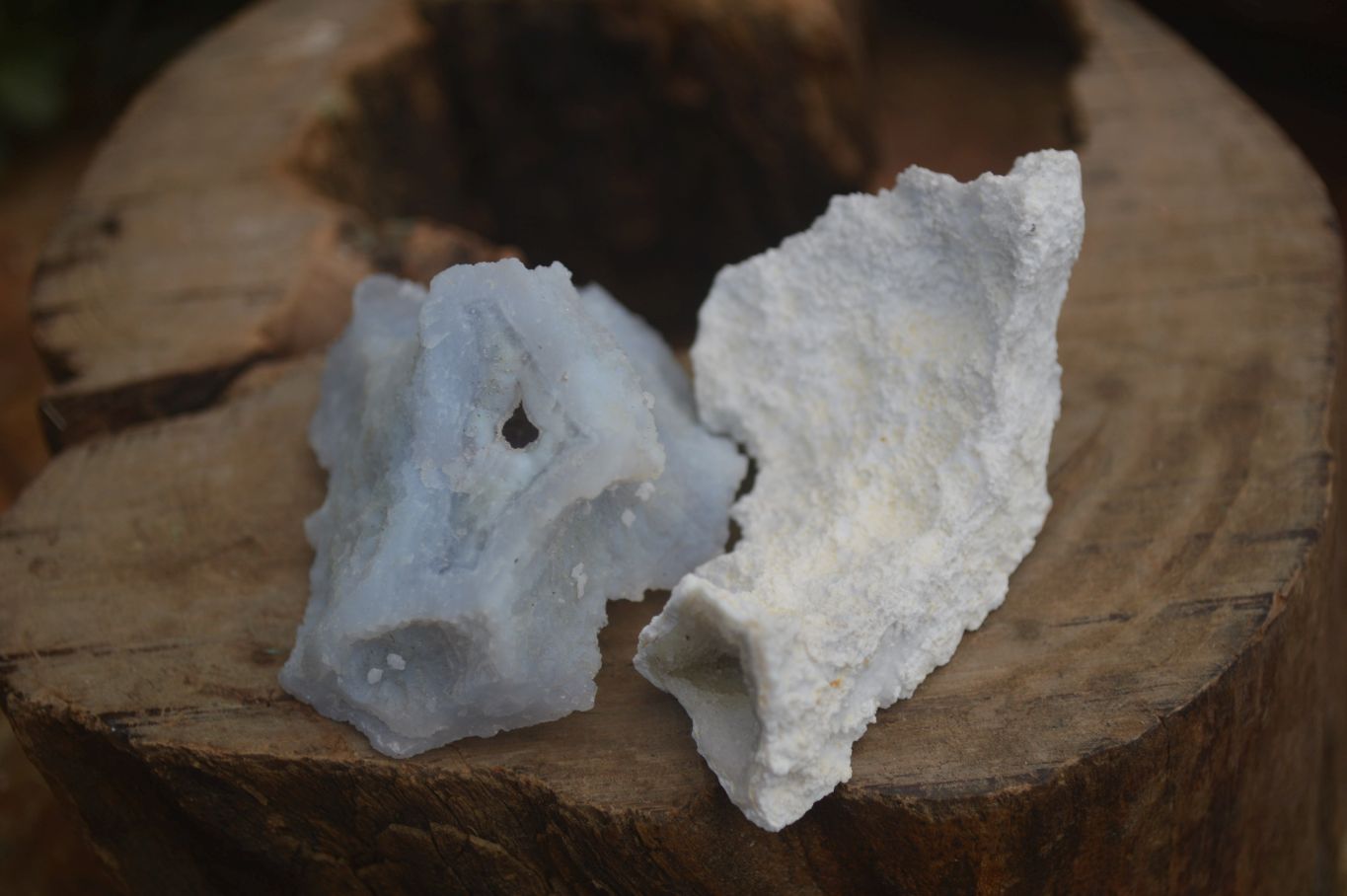 Natural Etched Blue Chalcedony Specimens x 35 From Nsanje, Malawi - Toprock Gemstones and Minerals 