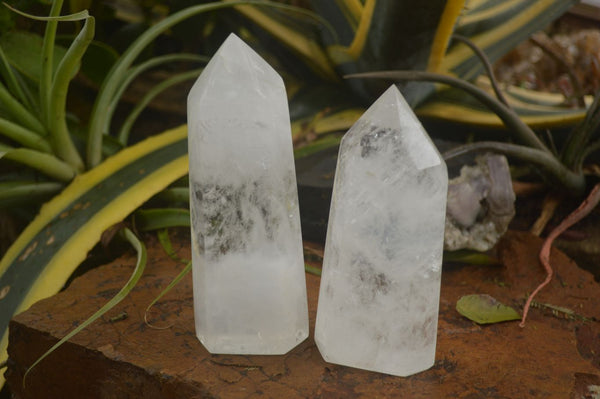 Polished Large Clear Quartz Points x 2 From Madagascar - Toprock Gemstones and Minerals 
